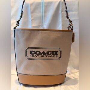 HTF- Coach Leatherware Beige and Brown Shoulder Bag